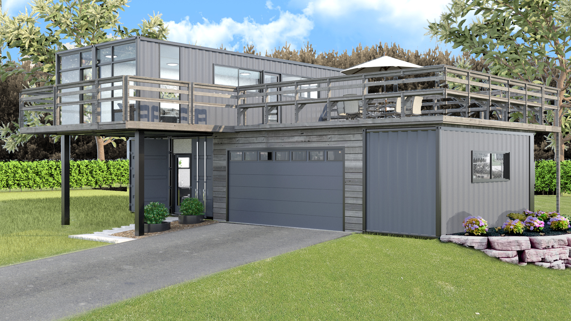 grey container house